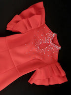 Ruffle Shoulder Dress Luxury Grace Wedding Guest for Women