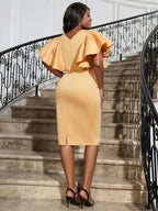 Dress Ruffle Sleeve Bodycon Event Dress