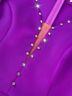 Ruffles Sleeve Church Dresses for Women V Neck Diamonds