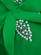 Saint Patrick Outfit Round Neck 3D Flower Bead Trim Short Sleeve