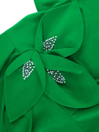 Saint Patrick Outfit Round Neck 3D Flower Bead Trim Short Sleeve