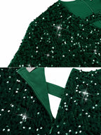 Sequins Velvet Trumpet Dress Short Sleeve Package Hip