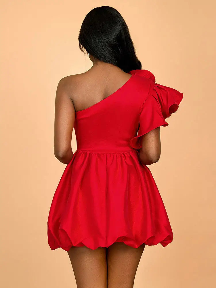 Sexy One Shoulder Wedding Guest A Line Mini Dresses