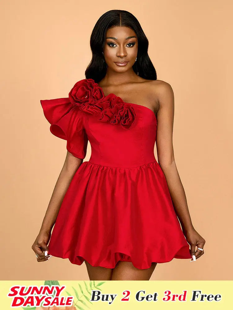 Sexy One Shoulder Wedding Guest A Line Mini Dresses
