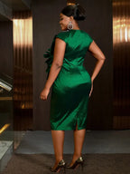 Sexy St Patricks Day Dress Dark Green Floral Embellished