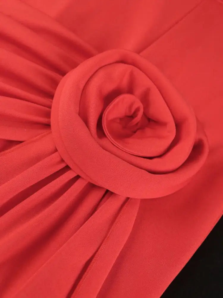 Short Sleeves Slim Flower Ruffle Bodycon Party Dress