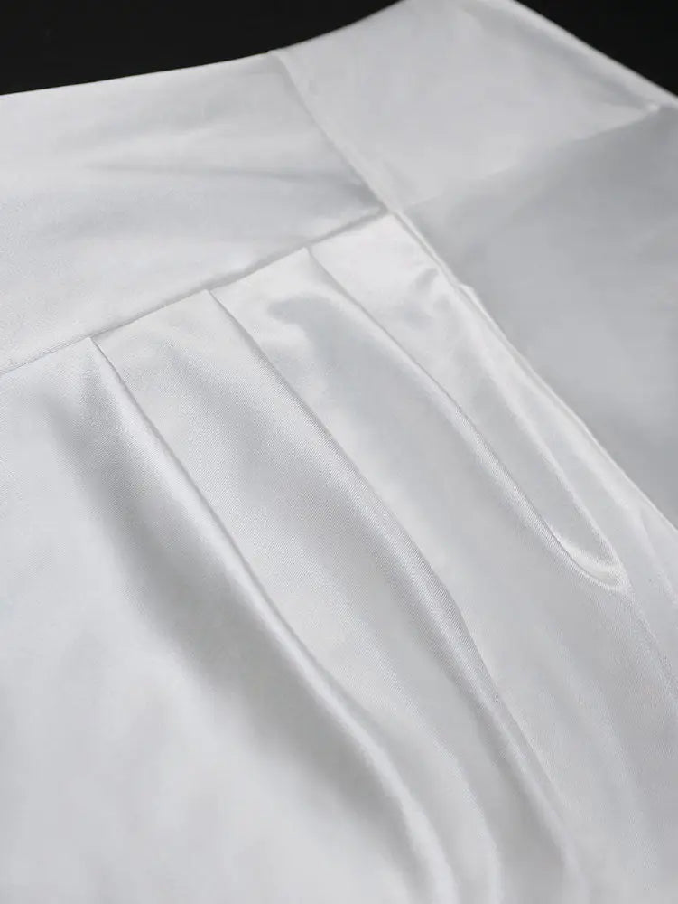 Simple Wedding White Dress One Shoulder Package Hip Dress