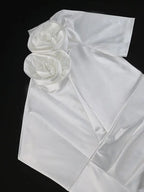 Simple Wedding White Dress One Shoulder Package Hip Dress