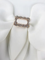 Simple White Wedding Gown O Neck 3D Decoration Bow Dress