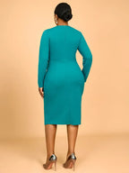 Spring Wedding Guest Dress Round Neck Lace Up Pleated
