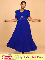 Spring Wedding Guest Dress Short Sleeve Blue Style