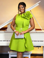 Tank Dress O Neck Sleeveless Appliques Ruffles A Line