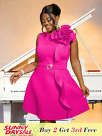 Tank Dress O Neck Sleeveless Appliques Ruffles A Line