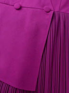 Theory Pleated Midi Dress Purple Bubble Long Sleeved