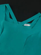 V Neck Cut Out Short Sleeves Bows High Waist A Line Dress