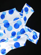 V Neck Polka Dot A Line Retro Floral Work Dress