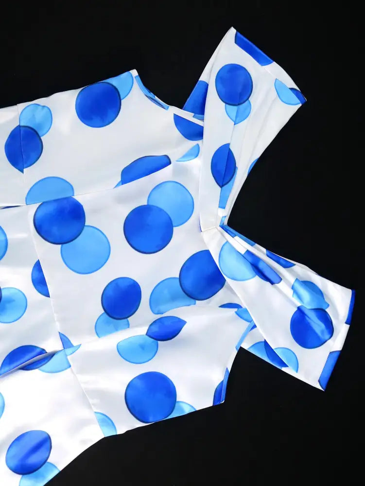 V Neck Polka Dot A Line Retro Floral Work Dress