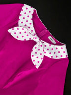 Vintage A Line Polka Dot Dress Contrast Color Design Easter Dresses