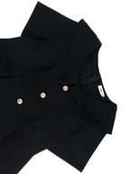 Vintage Black Mermaid Skirt Set with Ruffle Hem Sleeves Long Black Dress