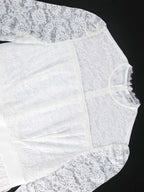 Vintage Style White Lace Dress with Long Sleeves for Women