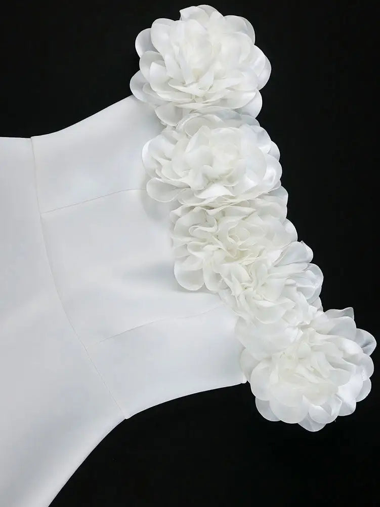 Wedding Guest Mini A Line Dresses Off Shoulder 3D floral