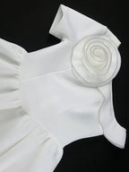 Wedding Guest Mini A Line Dresses One Shoulder 3D floral