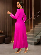 Wedding Guests Dresses Long Sleeve Pleated Beading Outfits