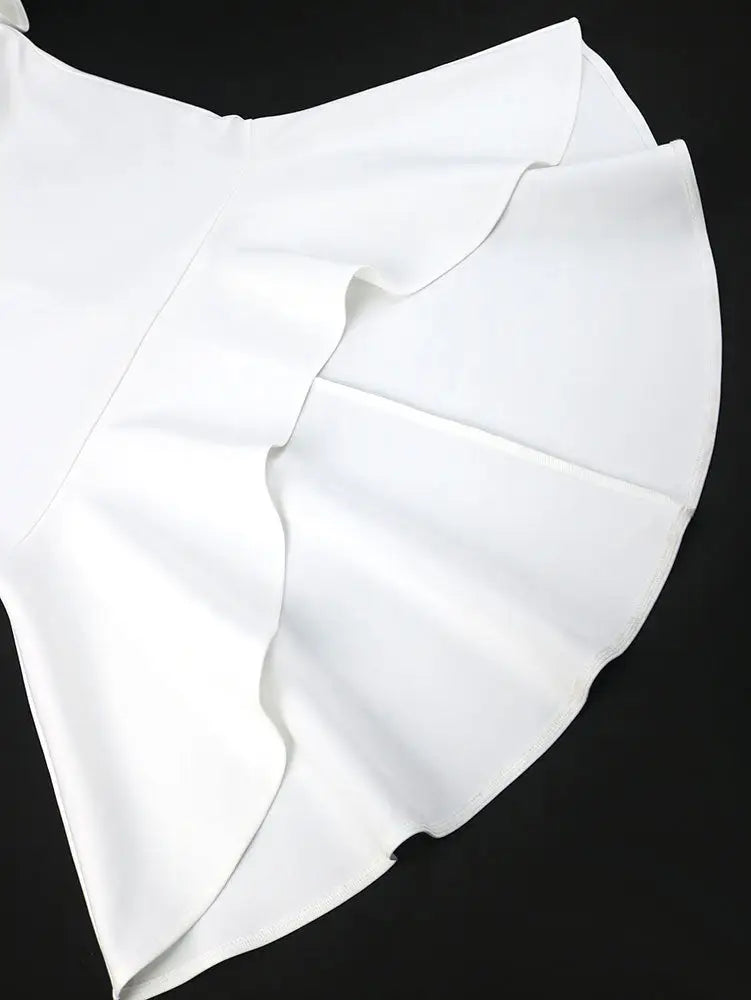 White Bridal Gowns O Neck Asymmetrical Mermaid Dresses