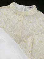 White Bridal Shower Dress Lace Patchwork Package Hip Dress