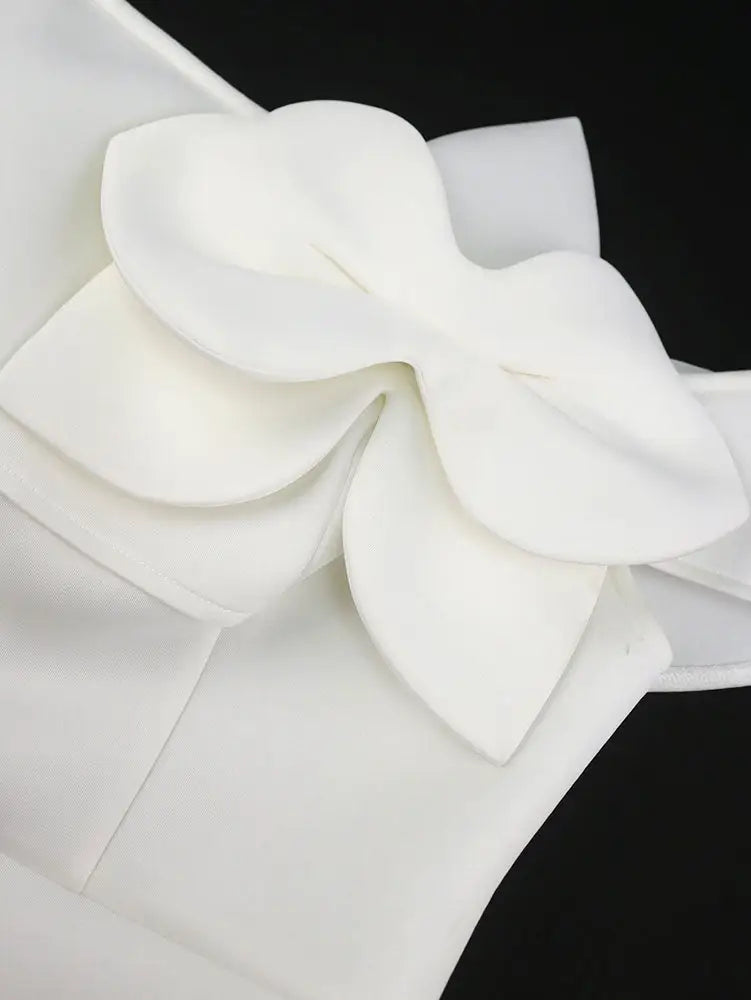 White Bridal Shower Outfit Off Shoulder A Line Mini Dress
