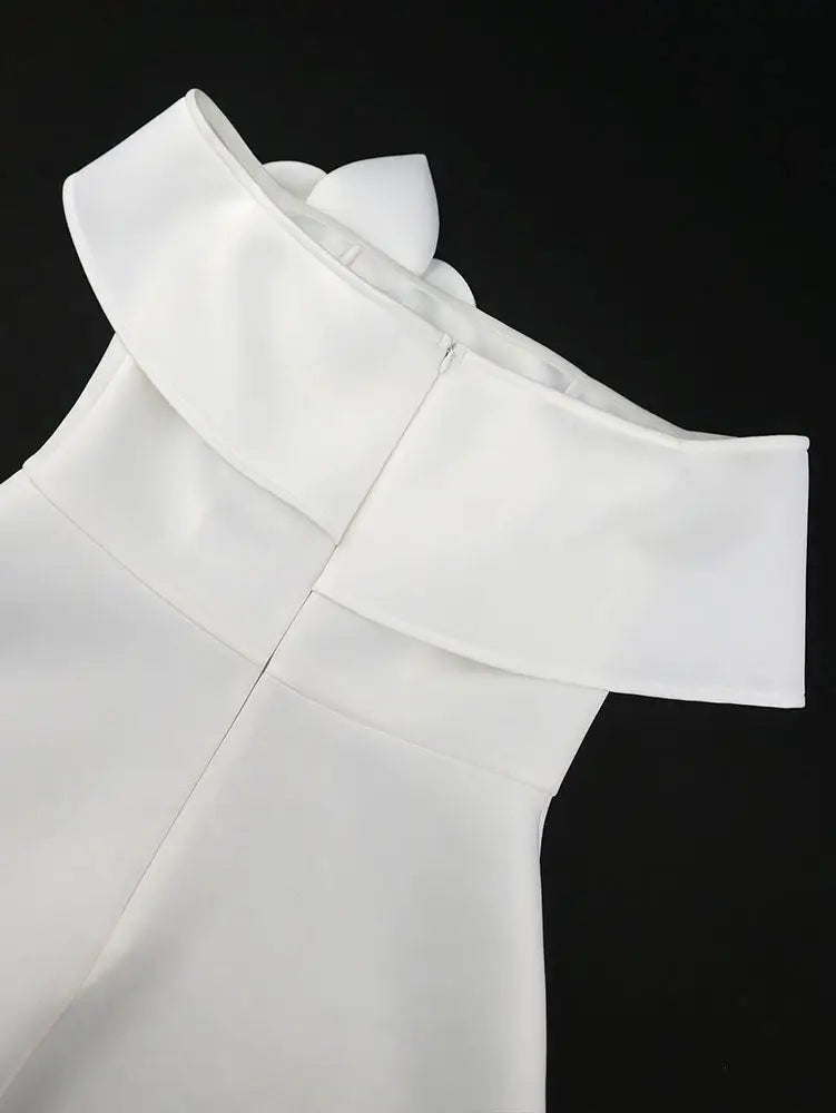 White Bridal Shower Outfit Off Shoulder A Line Mini Dress