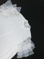 White Floral Lace Loose Dress Half High Collar Ruffles