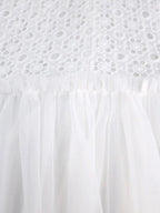 White Lace Bridal Shower Outfit A Line Patchwork Mesh Skirt