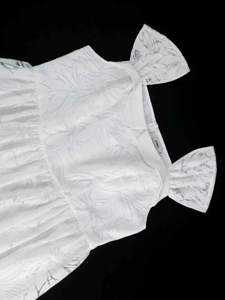 White Midi Dress Sleeveless A Line Dress Vintage 50s Prom Style