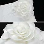 White Wedding Guest Dress for Women 3D Flower One Shoulder White Bridal Shower Dresses
