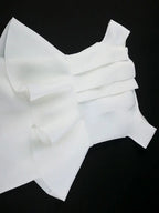 White Wedding Guest Dresses Ruffles Slash Neck Package Hip