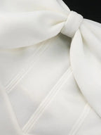 White Wedding Shower Dress Bow A Line Grace Short Dresses