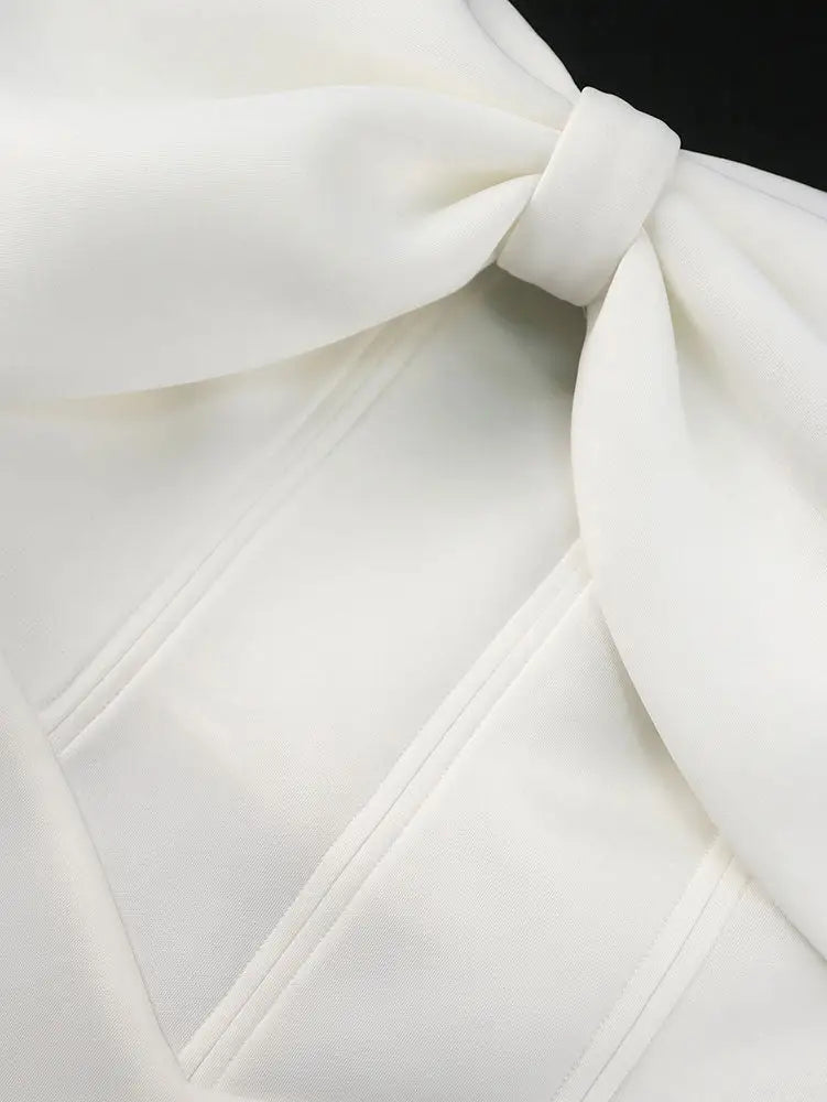 White Wedding Shower Dress Bow A Line Grace Short Dresses