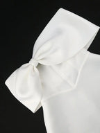 White Wedding Shower Dress Bow A Line Grace Short Dresses