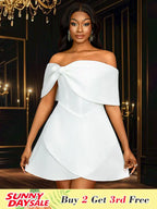 White Wedding Shower Dress Bow A Line Grace Short Dresses