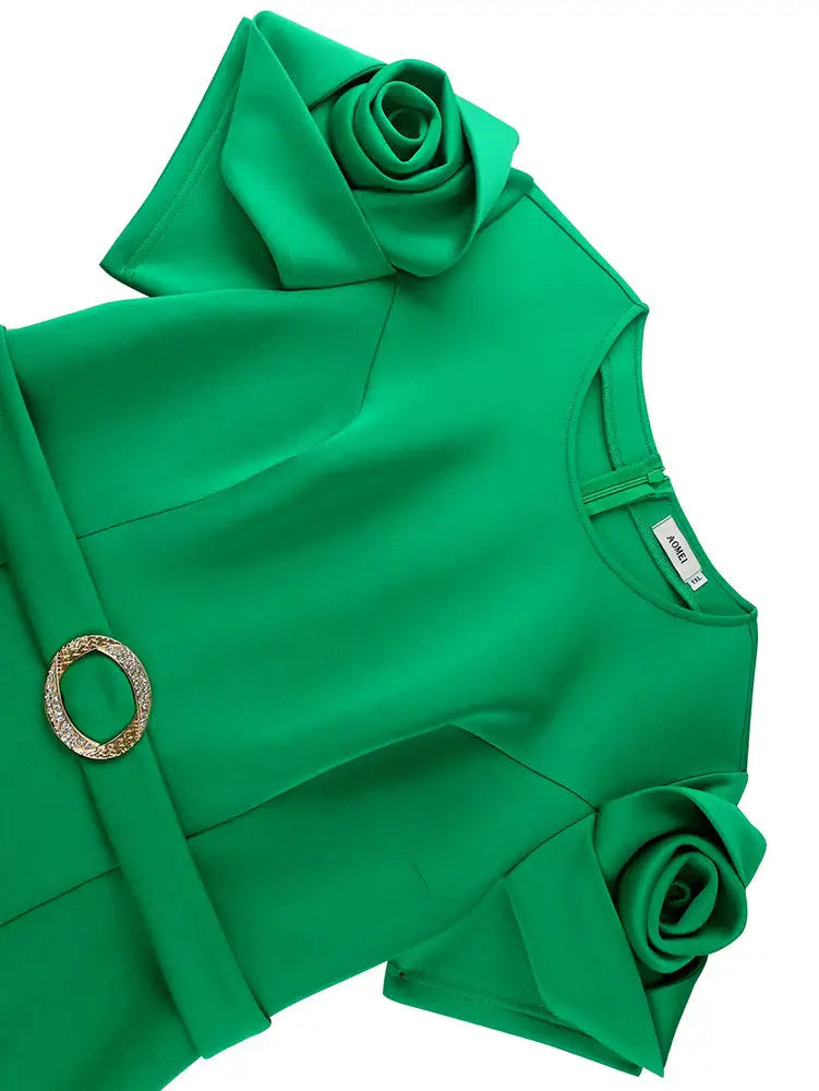 Women Bodycon Mermaid Party Dresses Fishtail 3D Flower