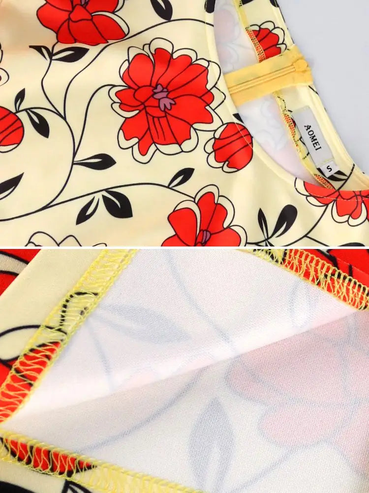 Women Floral Print Party Dress Pencil Bodycon Dresses