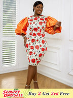 Women Floral Print Party Dress Pencil Bodycon Dresses