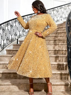 Women Glitter Vintage Prom Party Dress