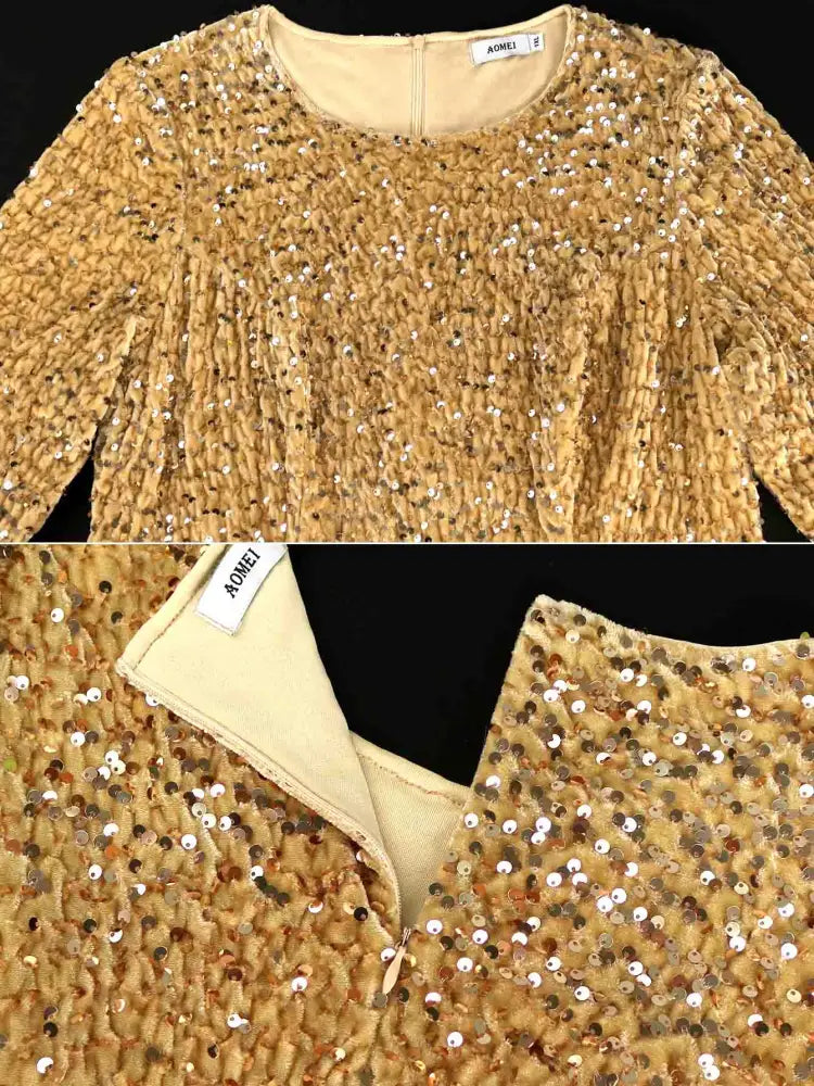 Women Glitter Vintage Prom Party Dress