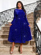 Women Glitter Vintage Prom Party Dress