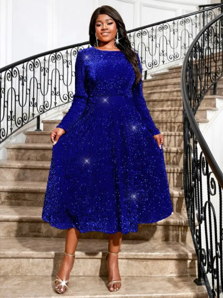 Women Glitter Vintage Prom Party Dress