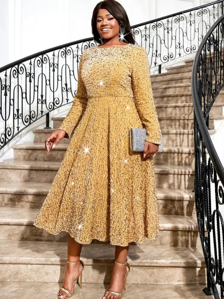Women Glitter Vintage Prom Party Dress