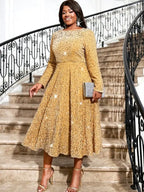 Women Glitter Vintage Prom Party Dress