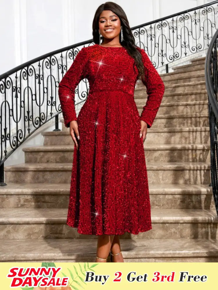 Women Glitter Vintage Prom Party Dress